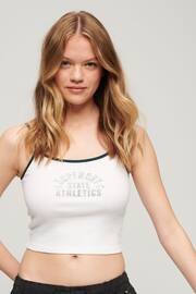 Superdry White Athletic Essential Crop Cami Top - Image 2 of 4