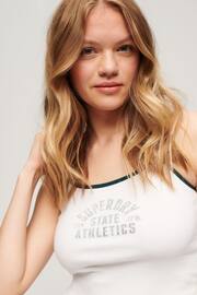 Superdry White Athletic Essential Crop Cami Top - Image 4 of 4