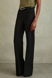 Reiss Black Claude High Rise Flared Trousers - Image 3 of 5