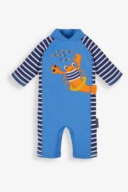 JoJo Maman Bébé Blue Stripe UPF 50 1-Piece Sun Protection Suit - Image 3 of 5
