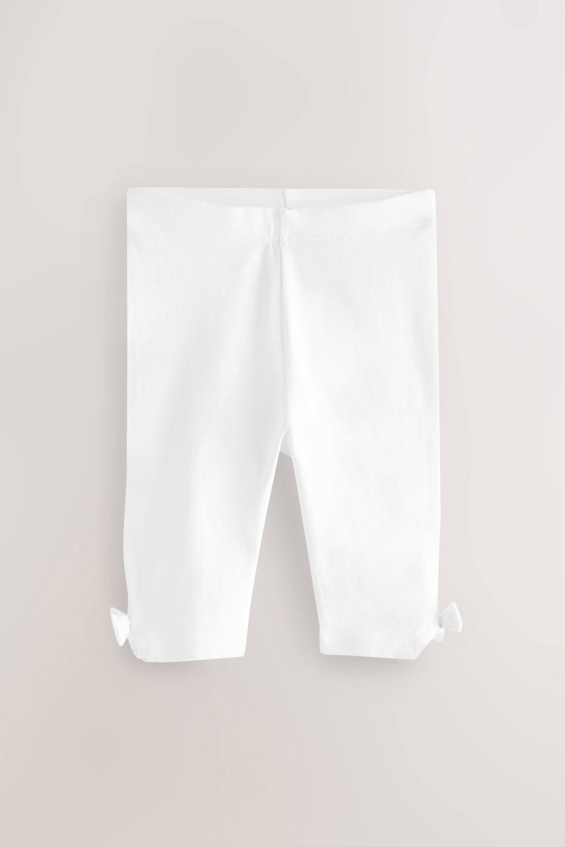 White Cropped Leggings (3mths-7yrs) - Image 2 of 4