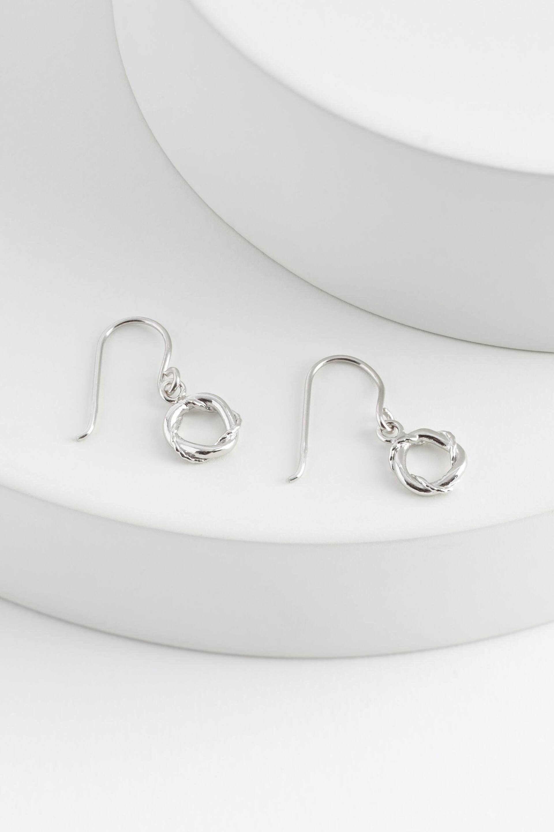 Sterling Silver Twist Circle Drop Earrings - Image 1 of 1