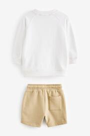 Ecru Off White Oversized Sweatshirt and Shorts Set (3mths-7yrs) - Image 8 of 9