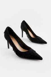 Black Forever Comfort Leather Fringe Court Shoes - Image 1 of 5