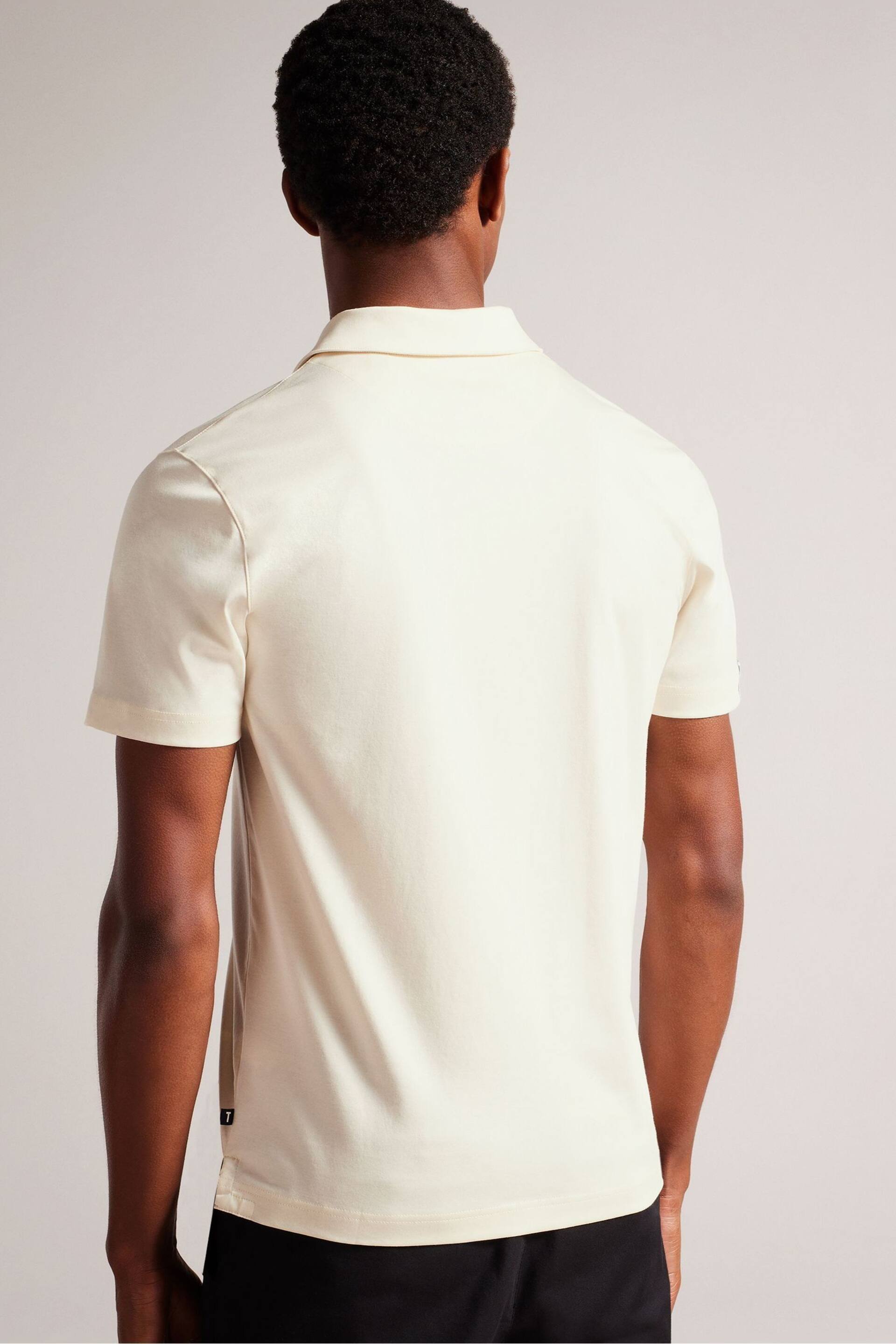 Ted Baker White Slim Zeiter Soft Touch Polo Shirt - Image 2 of 5