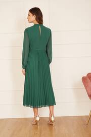 Yumi Green Embroidered Long Sleeve Pleated Midi Dress - Image 2 of 5