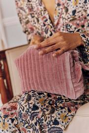 Joules Lillia Rose Pink Velvet Wash Bag - Image 1 of 6