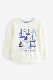 White/Blue Boat Printed Sweatshirt (3mths-7yrs) - Image 1 of 3