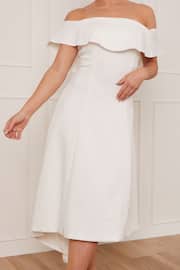Chi Chi London White Bardot Ruffle Midi Dress - Image 5 of 5