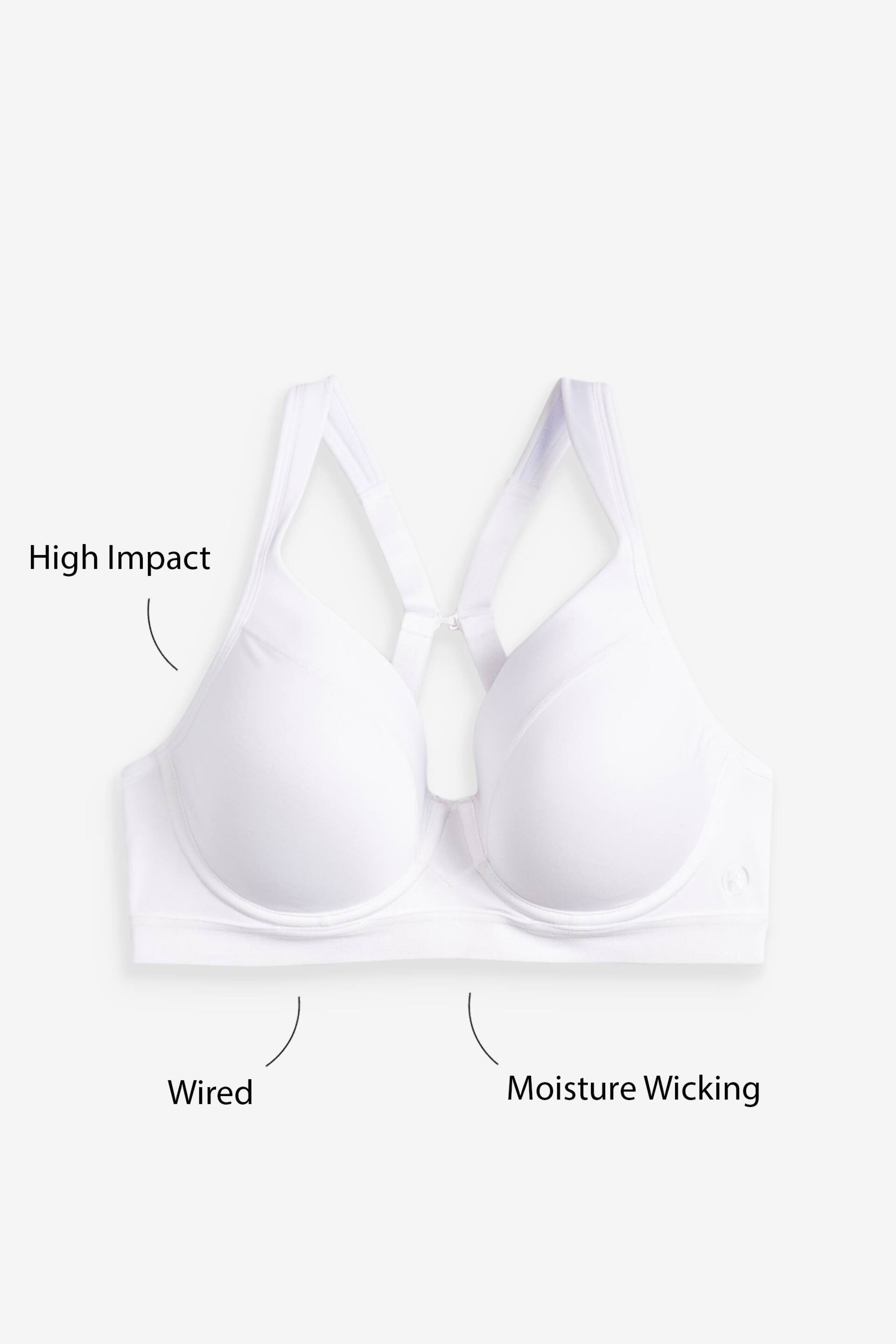White Next Active Sports High Impact Full Cup Wired Bra - Image 6 of 7