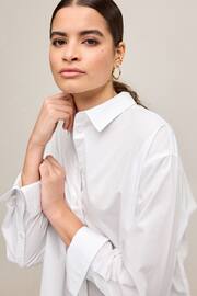 White Long Sleeve Cotton Cropped Shirt - Image 5 of 7