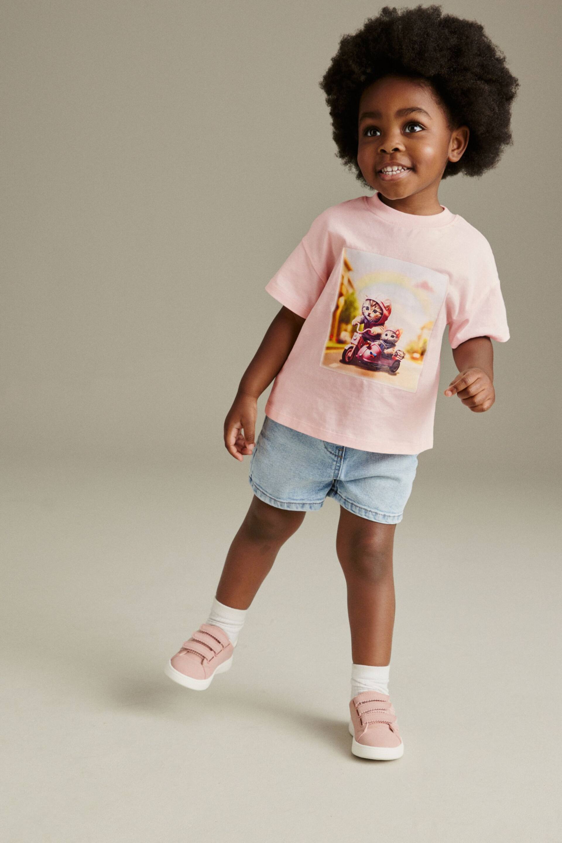 Pink Cats Short Sleeve T-Shirt (3mths-7yrs) - Image 2 of 6
