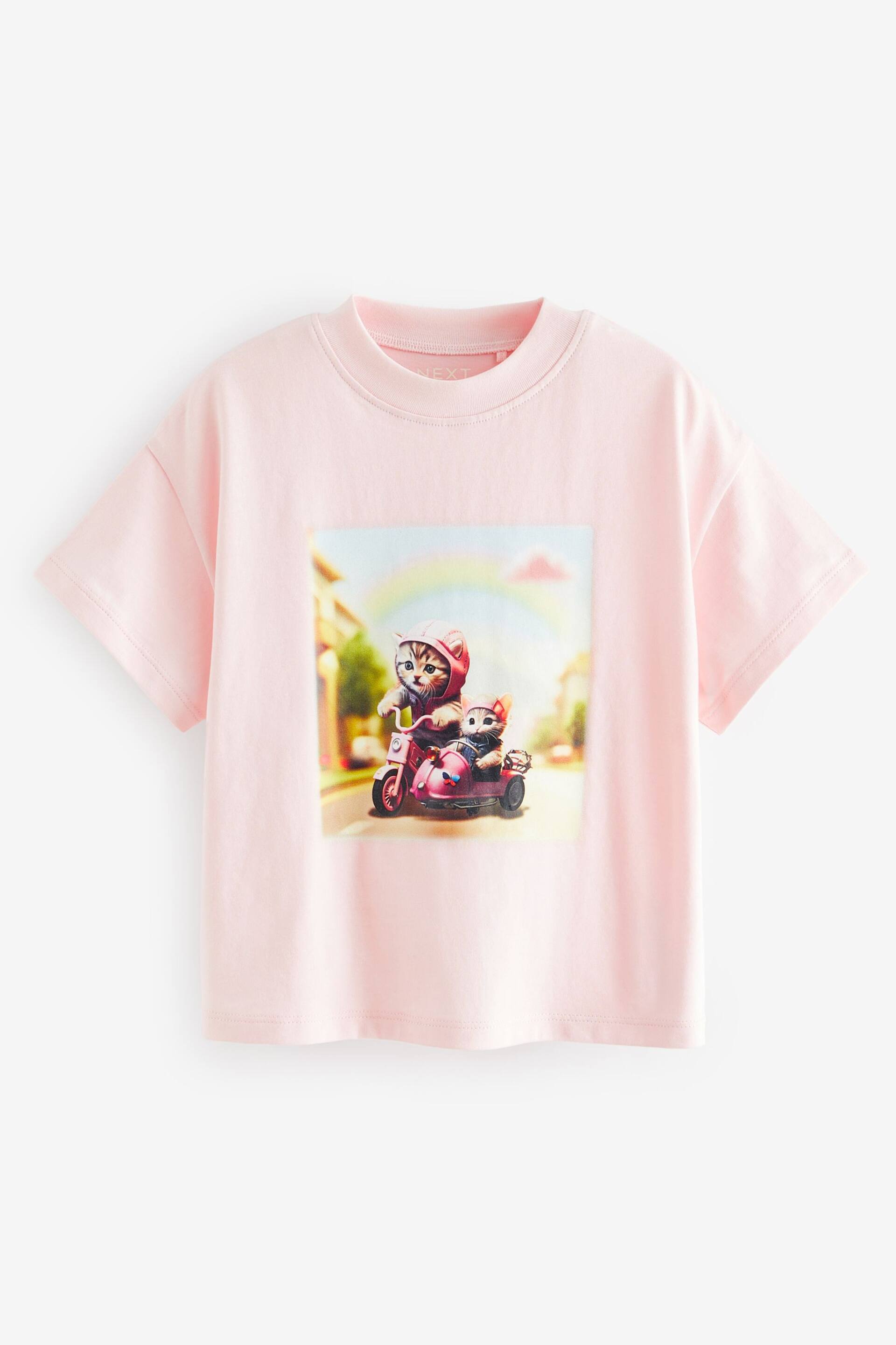 Pink Cats Short Sleeve T-Shirt (3mths-7yrs) - Image 4 of 6