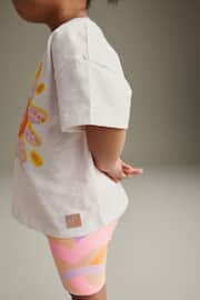 Pink/White Rainbow Sun Short Sleeve Top and Shorts Set (3mths-7yrs) - Image 4 of 7