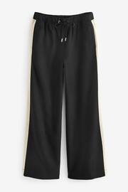 Black/Ecru Cream Linen Blend Side Stripe Track Trousers - Image 6 of 7