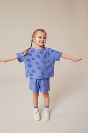 Blue Rainbow Towelling Short Sleeve Top and Shorts Set (3mths-7yrs) - Image 2 of 7
