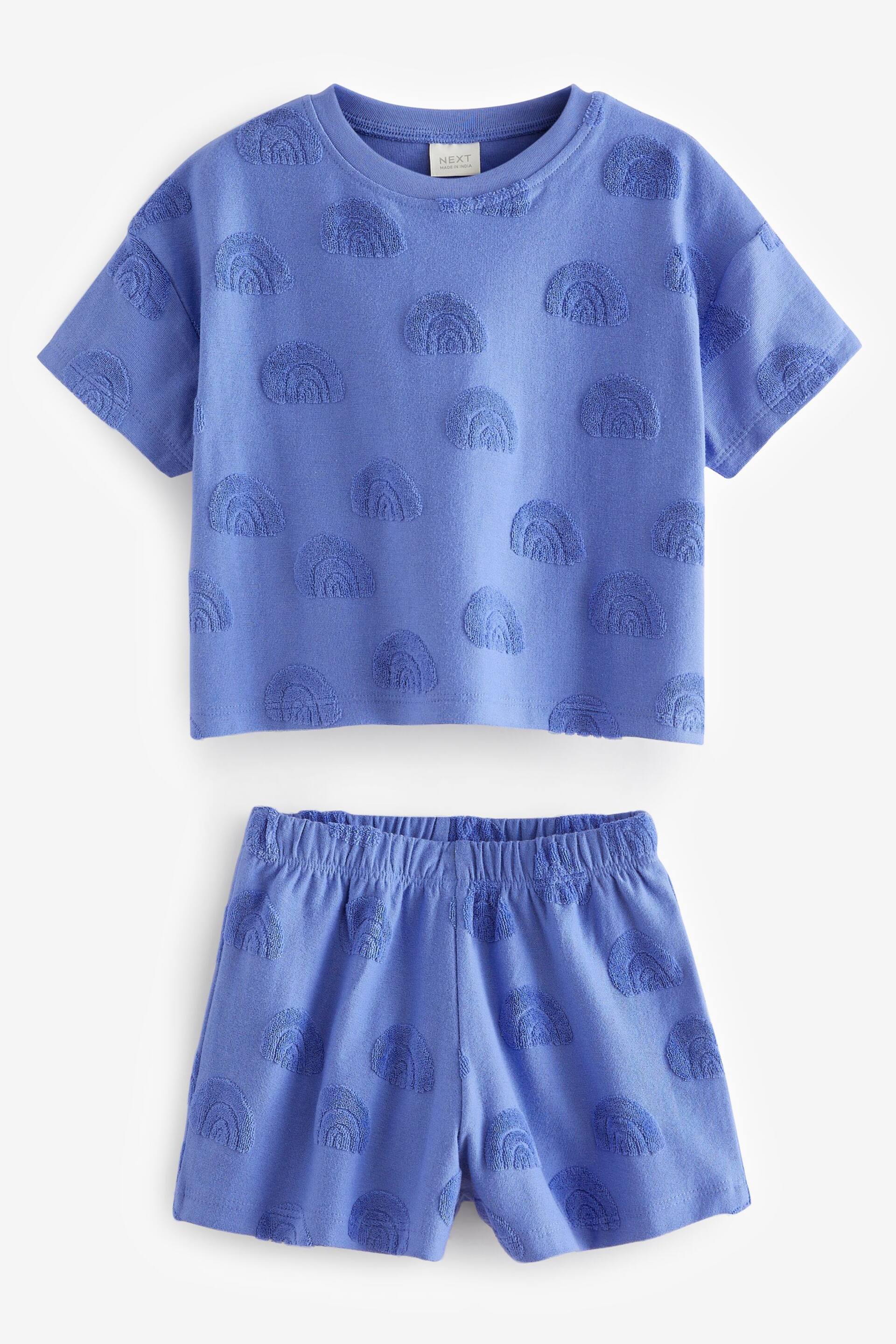 Blue Rainbow Towelling Short Sleeve Top and Shorts Set (3mths-7yrs) - Image 5 of 7