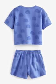 Blue Rainbow Towelling Short Sleeve Top and Shorts Set (3mths-7yrs) - Image 6 of 7
