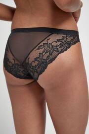 Black/White High Leg Lace Knickers 2 Pack - Image 3 of 7