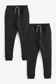 Black Skinny Fit Cotton Rich 2 Pack Joggers (3-16yrs) - Image 1 of 2