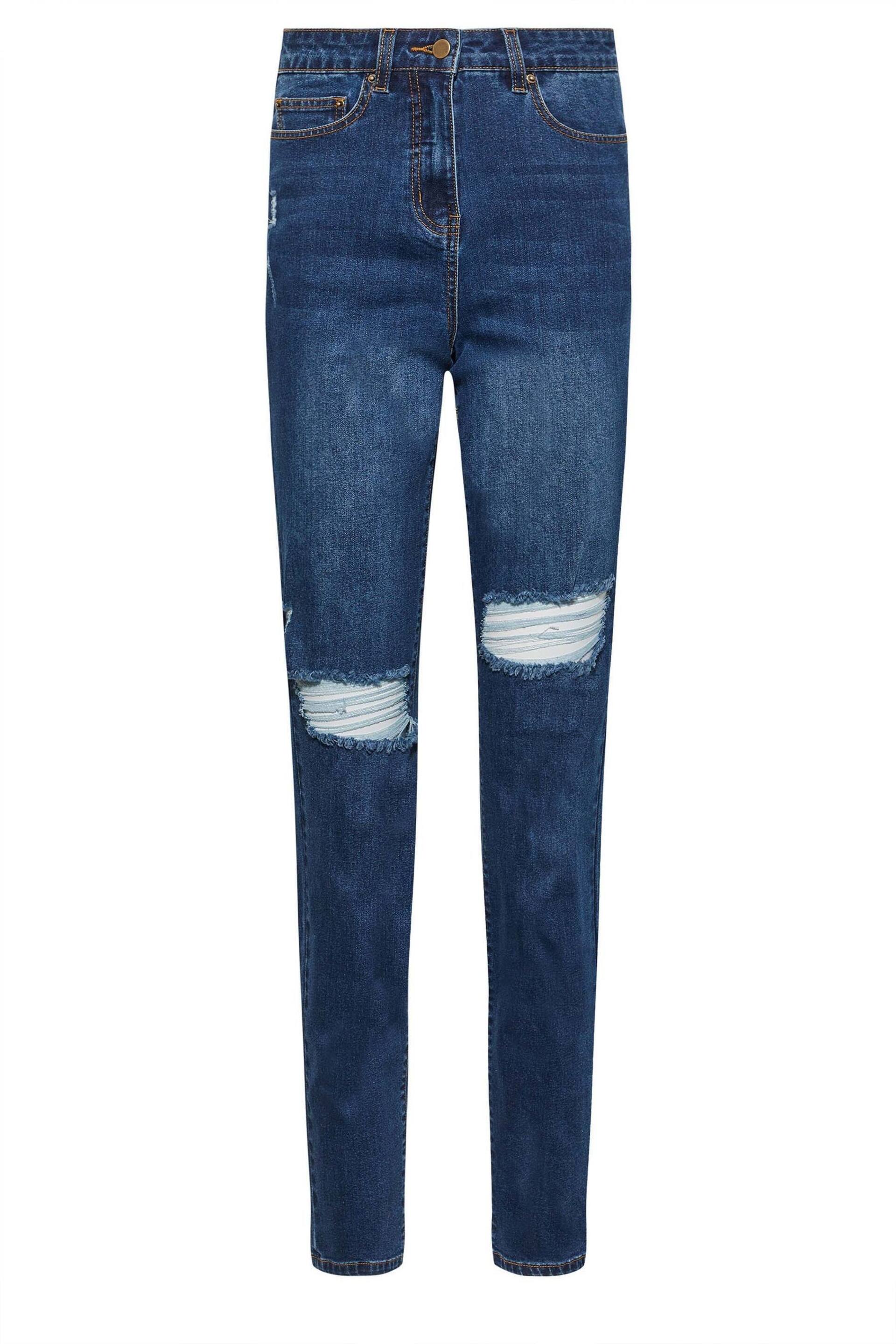 Long Tall Sally Blue UNA Stretch Mom Jeans - Image 3 of 4