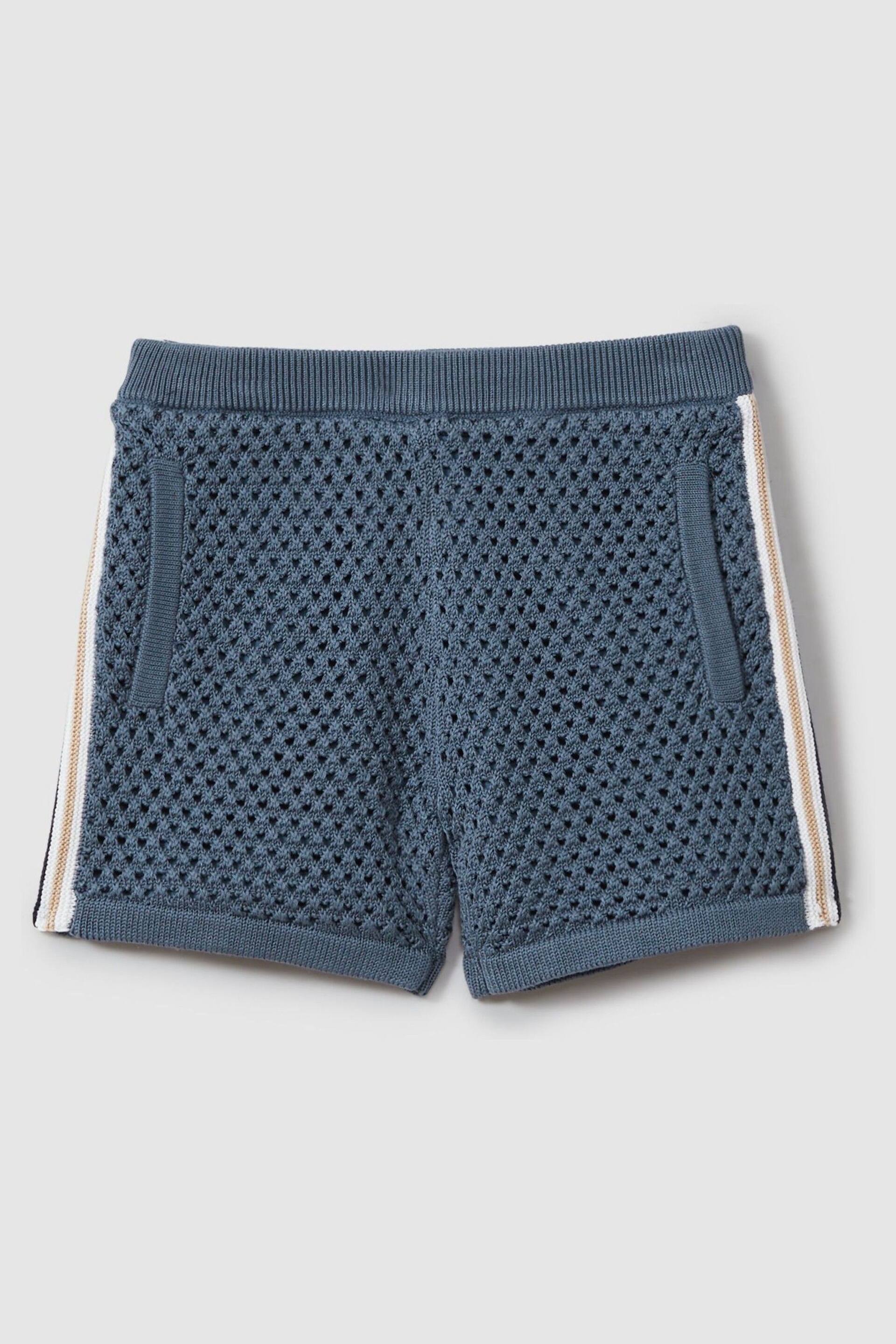 Reiss Airforce Blue Creek Senior Crochet Contrast Trim Elasticated Shorts - Image 2 of 5