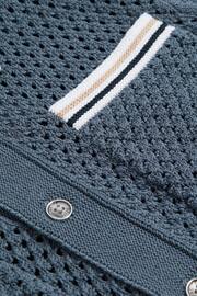 Reiss Airforce Blue Coulson Senior Crochet Contrast Trim Shirt - Image 5 of 5