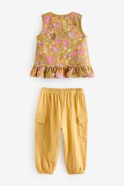 Yellow Sleeveless T-Shirt and Cargo Trousers Set (3mths-7yrs) - Image 3 of 5