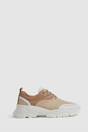 Reiss Neutral Arden Chunky Leather Trainers - Image 1 of 5