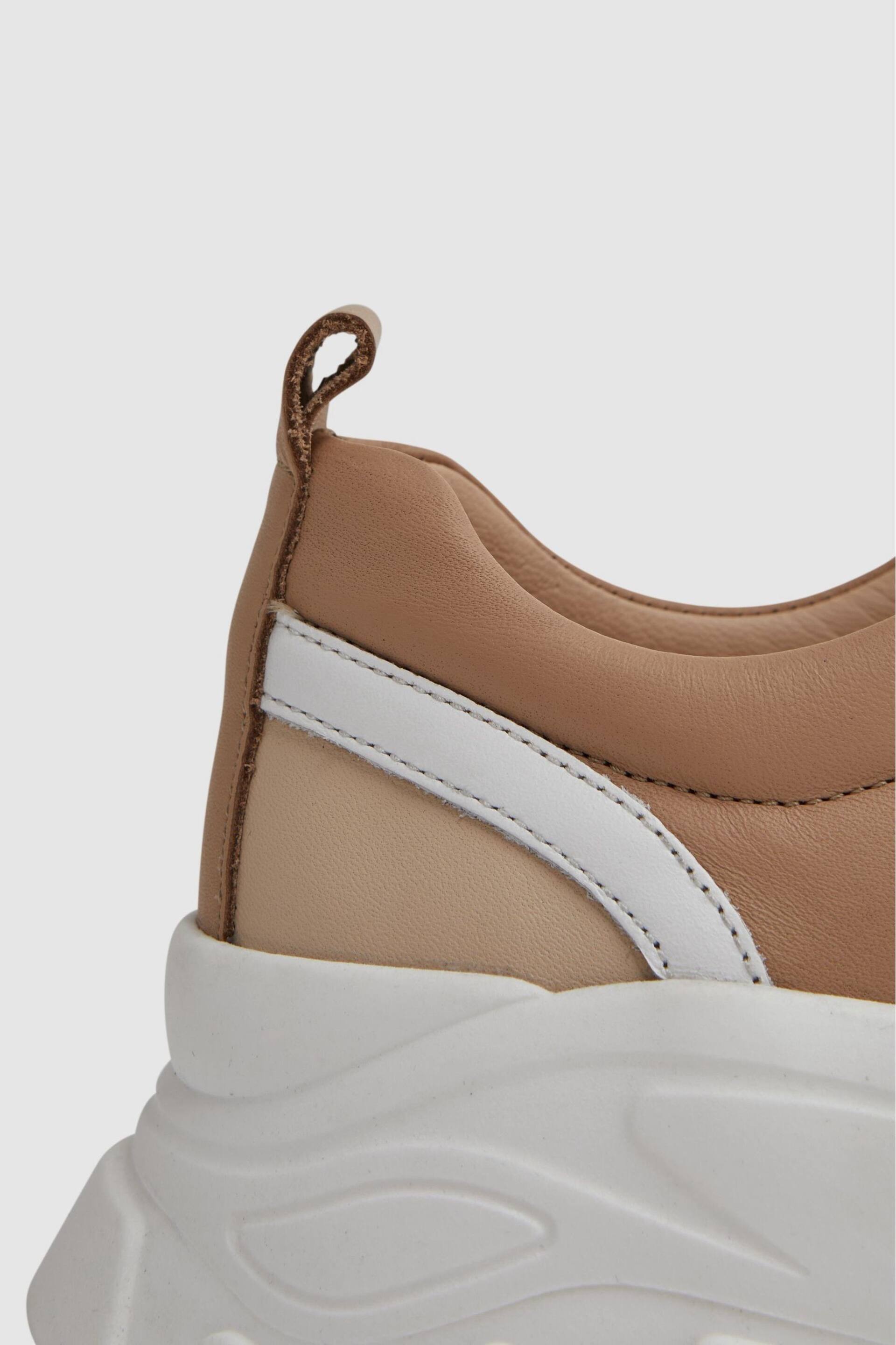 Reiss Neutral Arden Chunky Leather Trainers - Image 5 of 5