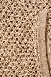 Reiss Soft Taupe Creek Cotton Blend Crochet Drawstring Shorts - Image 6 of 6
