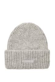 Joules Eloise Grey Marl Oversized Knitted Beanie Hat - Image 3 of 5