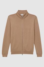 Reiss Camel Hampshire Merino Wool Funnel-Neck Jacket - Image 2 of 5