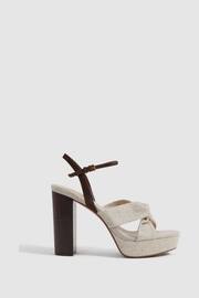 Reiss Natural Heidi Raffia Platform Heels - Image 1 of 5