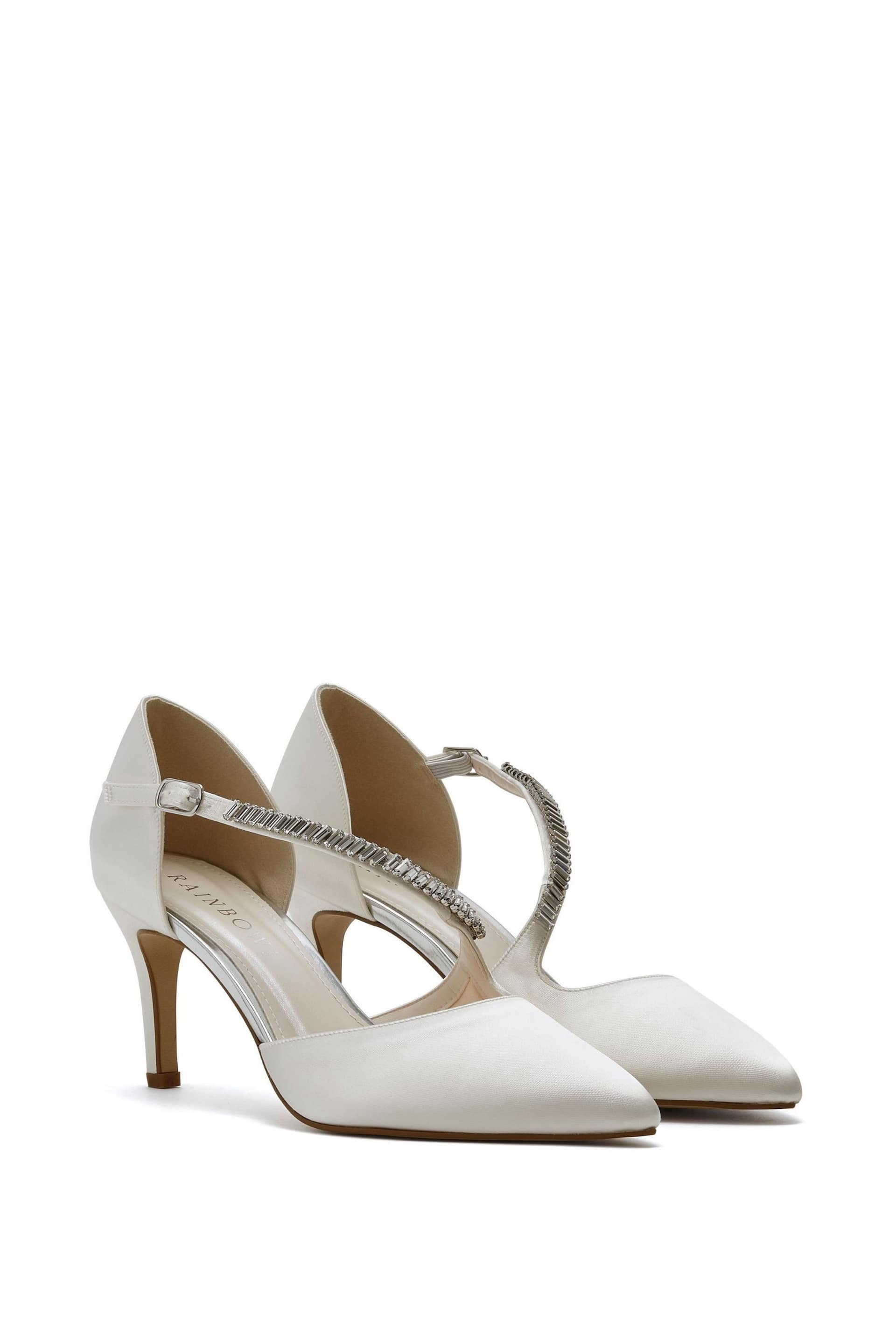 Rainbow Club Natural Raven Ivory Wedding Satin Court Shoes - Image 5 of 7