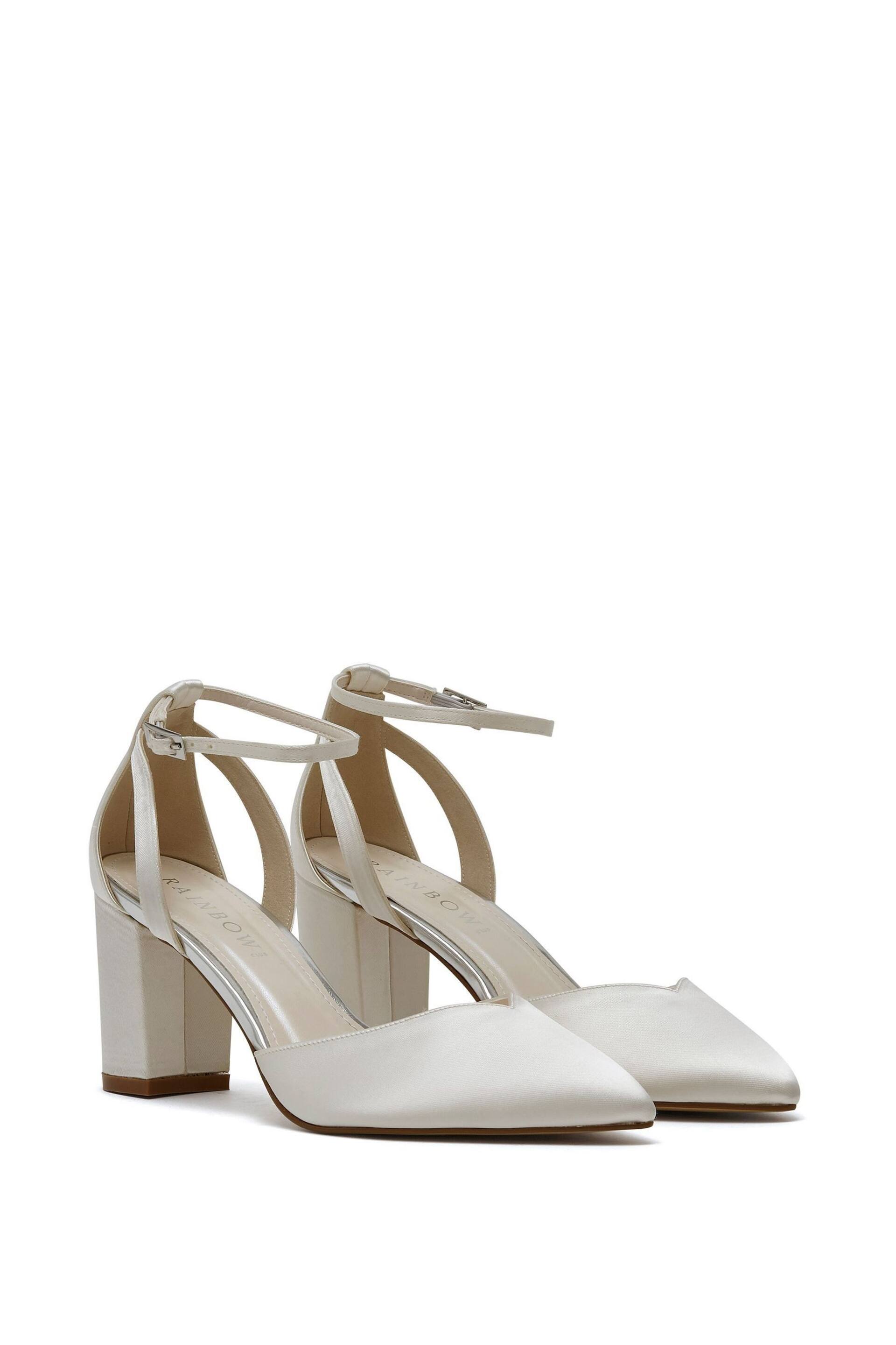 Rainbow Club Natural Bella Wide Fit Ivory Wedding Satin Shoes - Image 4 of 6