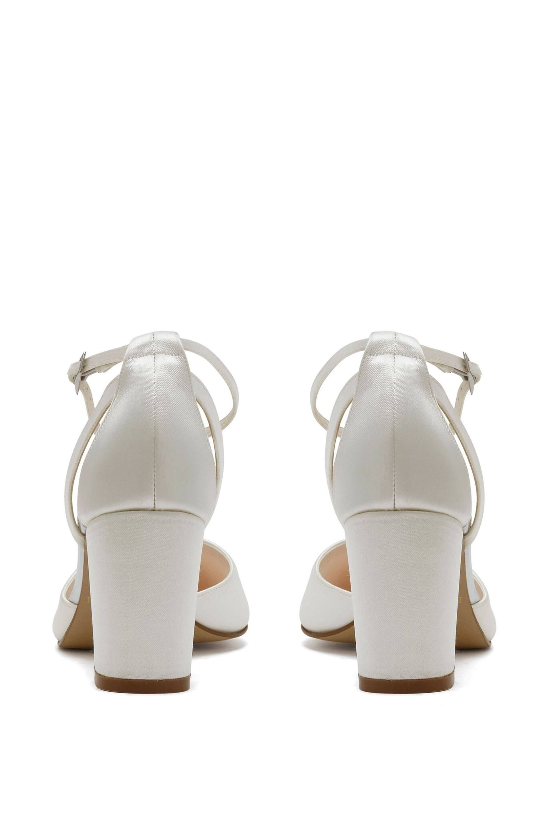 Rainbow Club Natural Bella Wide Fit Ivory Wedding Satin Shoes - Image 5 of 6