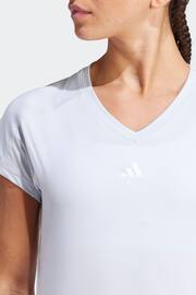 adidas Blue Aeroready Train Essentials Minimal Branding V-Neck T-Shirt - Image 5 of 7