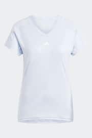 adidas Blue Aeroready Train Essentials Minimal Branding V-Neck T-Shirt - Image 6 of 7