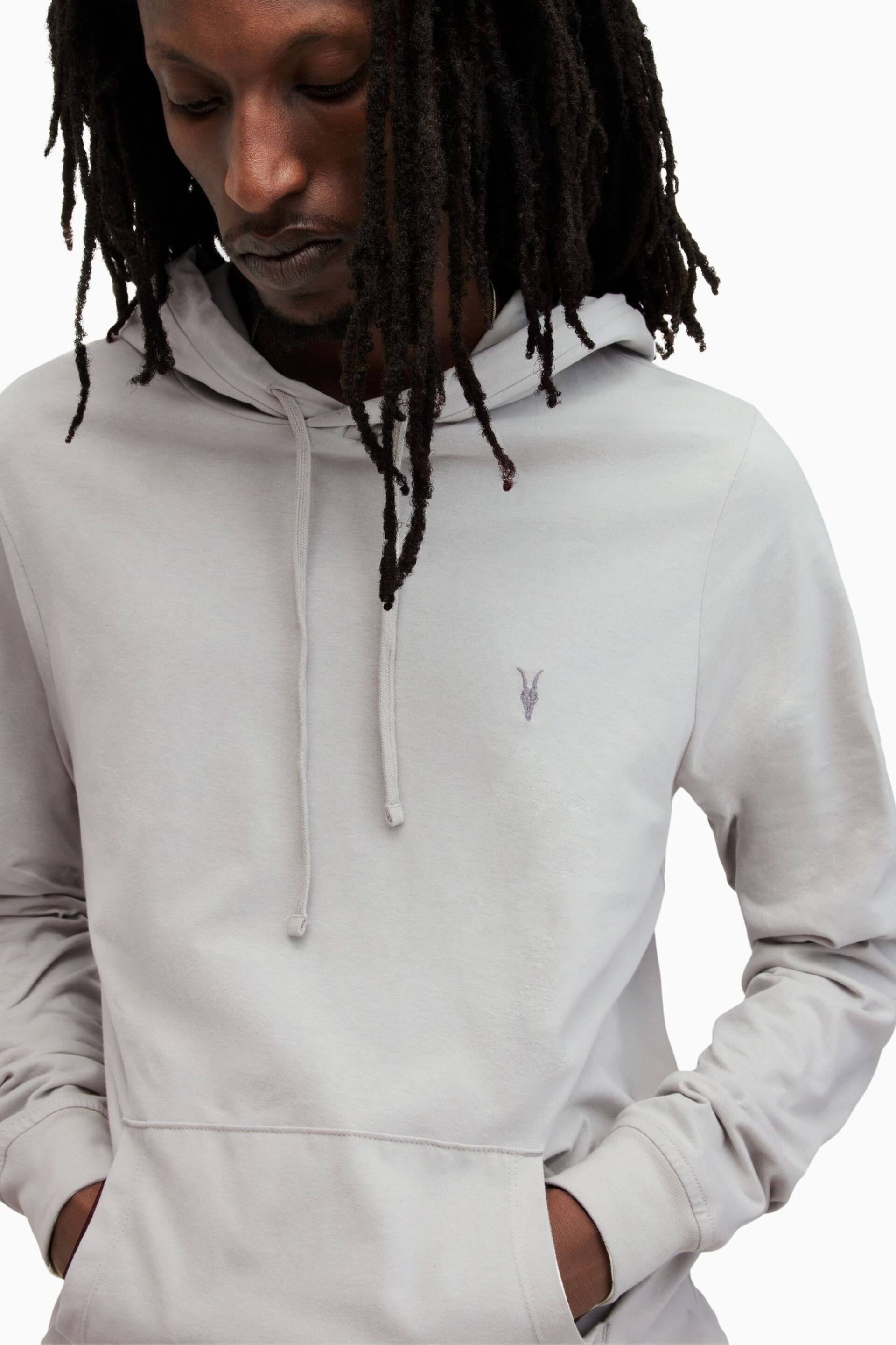 AllSaints Grey Brace Hoodie - Image 5 of 6