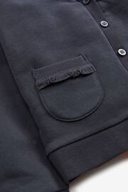 Navy Blue Cotton Rich Frill Pocket Jersey School Cardigan (3-16yrs) - Image 5 of 5