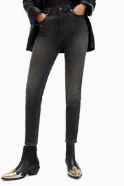 AllSaints Black Dax Vanta Sizeme Jeans - Image 1 of 7