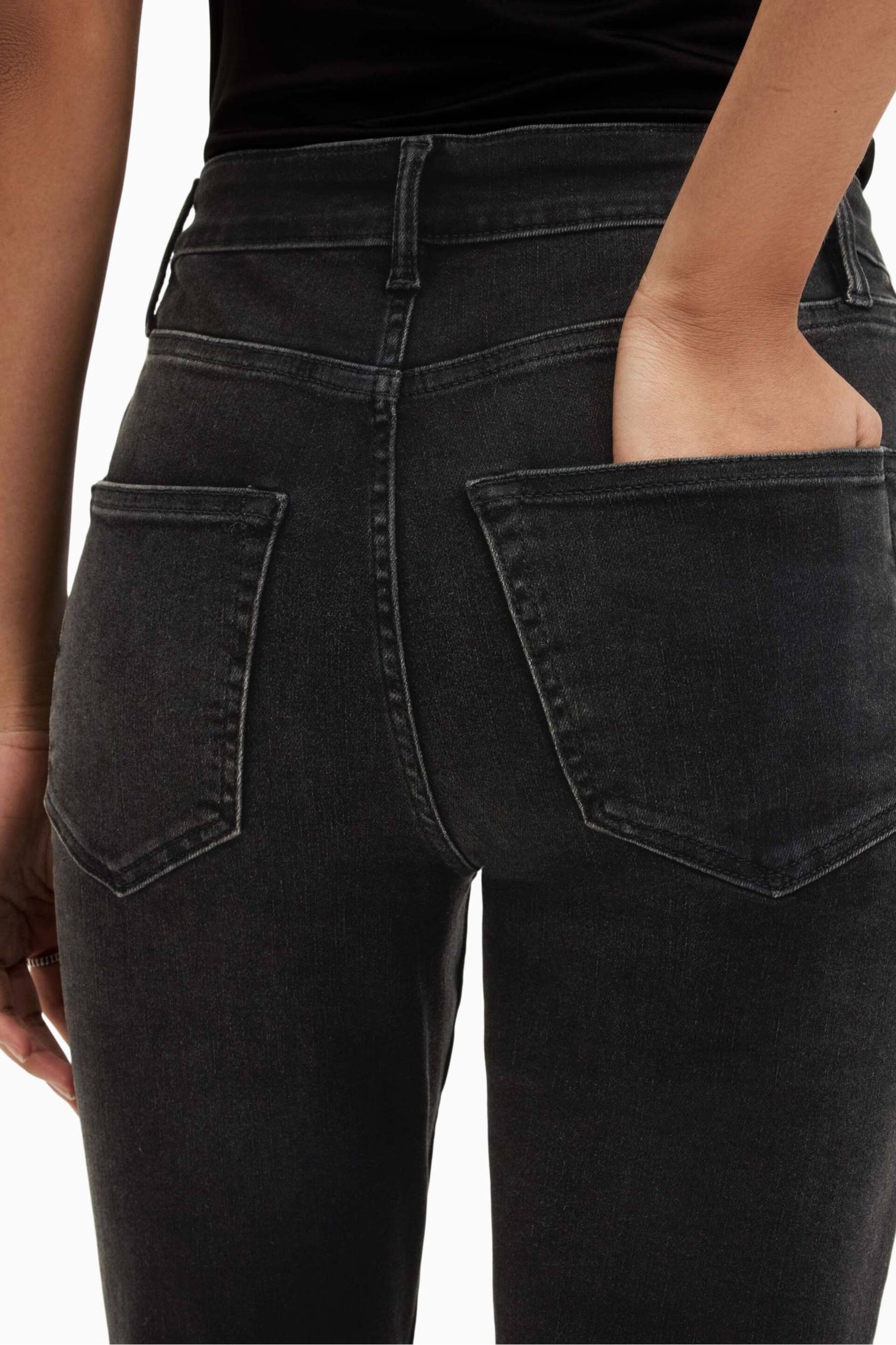 AllSaints Black Dax Vanta Sizeme Jeans - Image 6 of 7