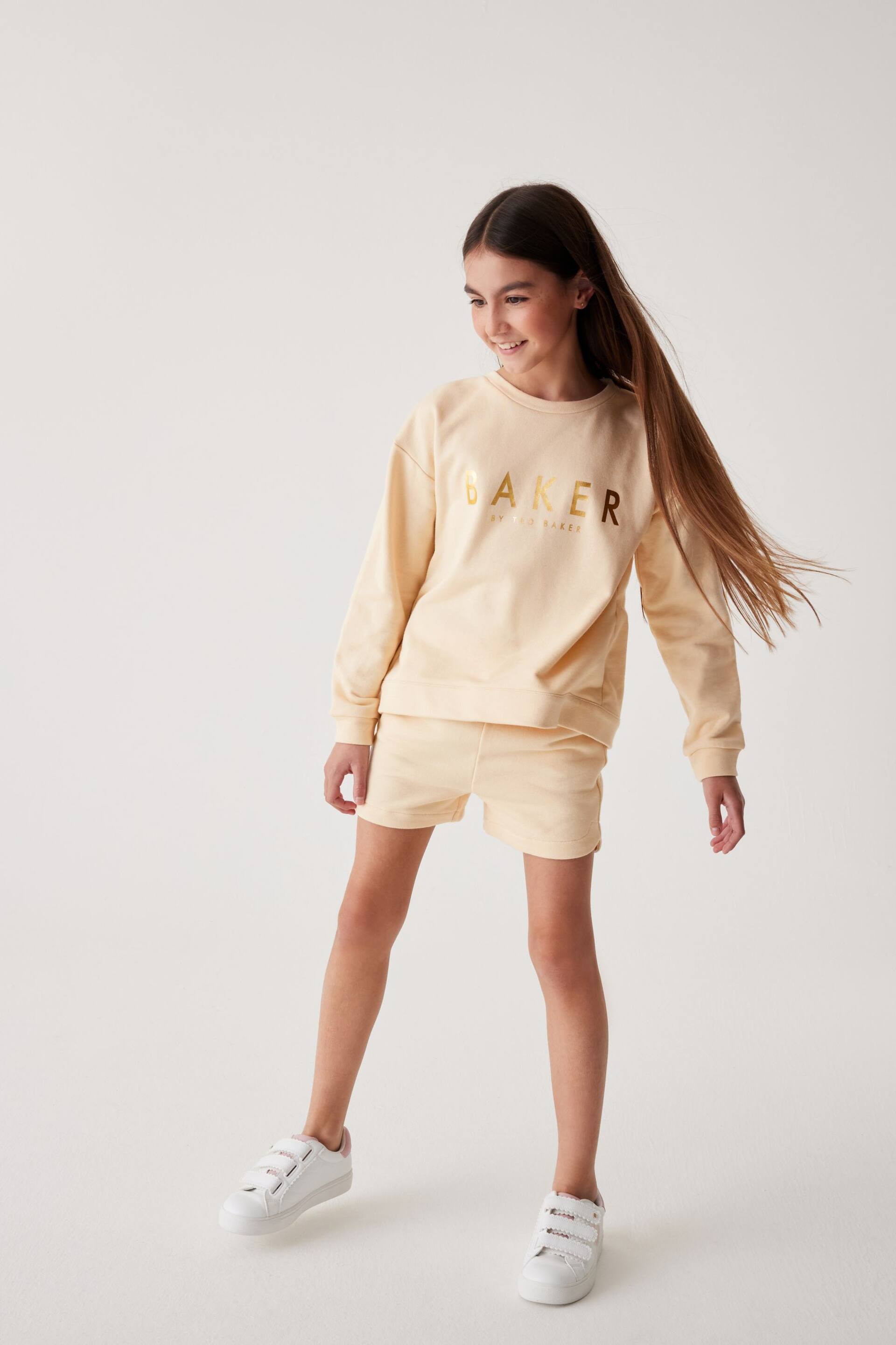 Baker by Ted Baker Stone Split Back Sweater And Shorts Set - Image 1 of 10