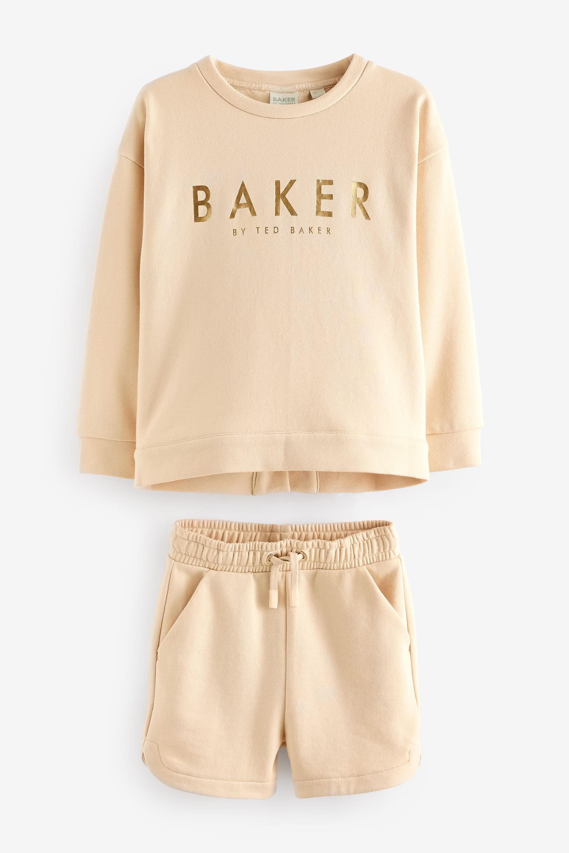 Baker by Ted Baker Stone Split Back Sweater And Shorts Set - Image 8 of 10
