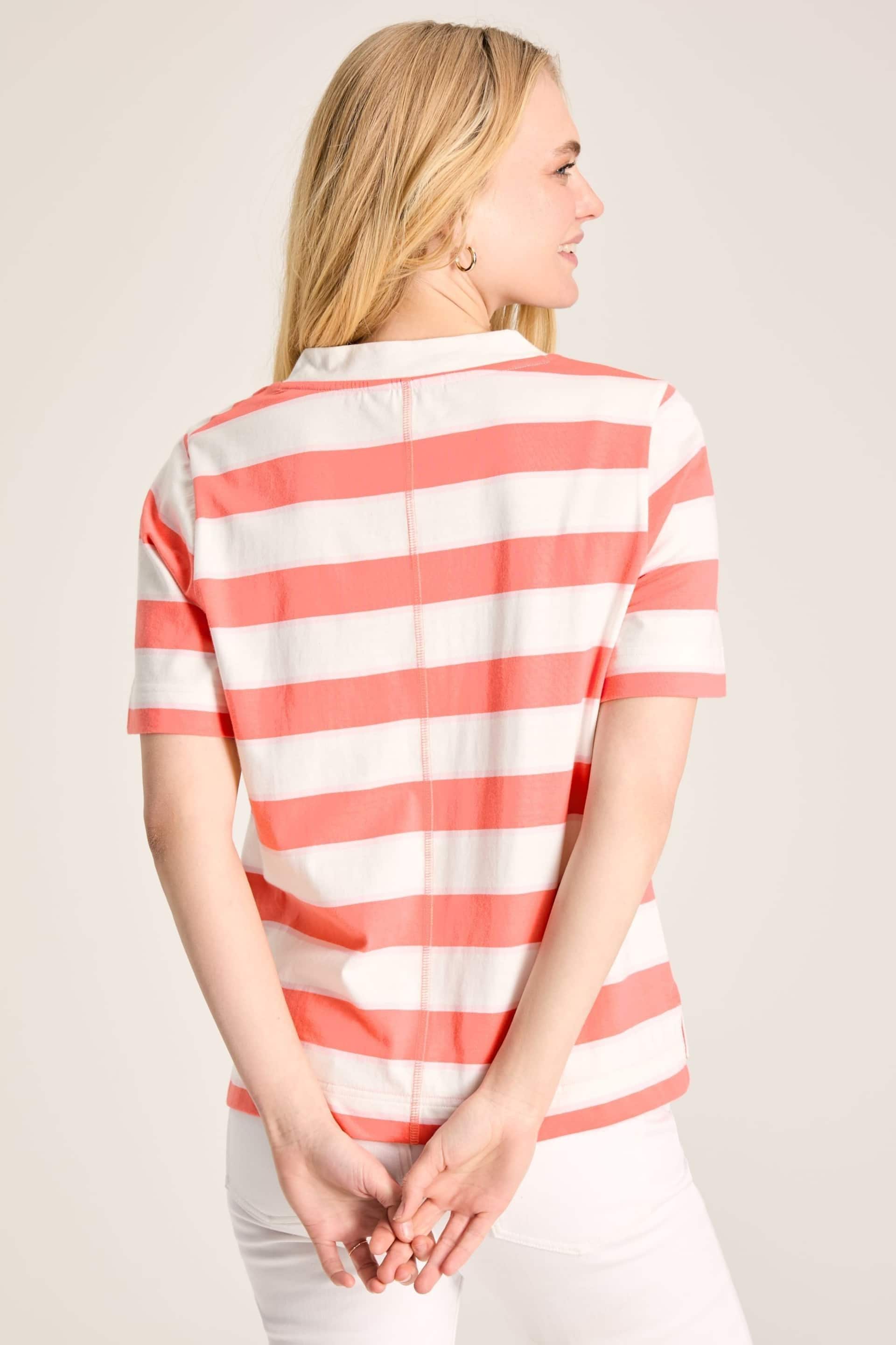Joules Darcey Pink stripe V-Neck T-Shirt - Image 2 of 6