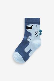 Blue Dino Cotton Rich Socks 7 Pack - Image 2 of 8