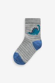 Blue Dino Cotton Rich Socks 7 Pack - Image 8 of 8