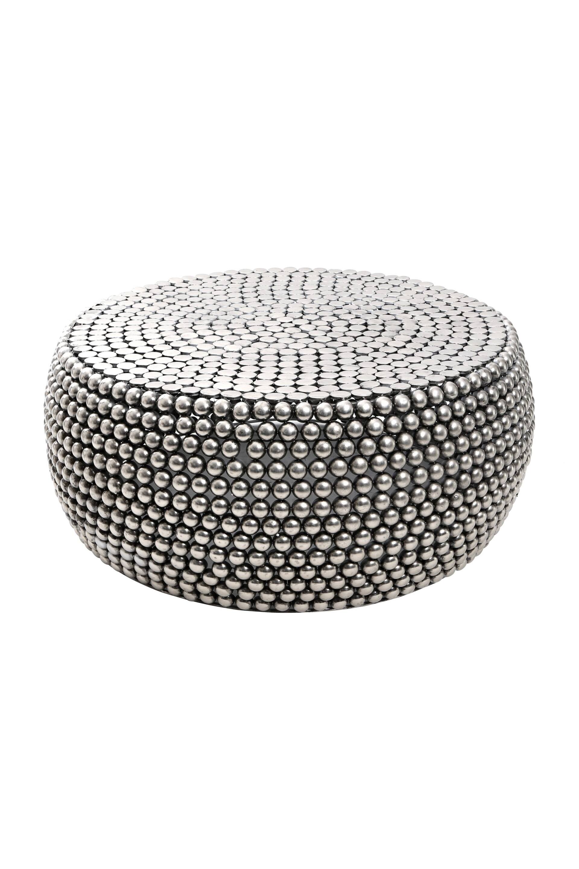 Fifty Five South Silver Templar Beaded Iron Coffee Table - Image 2 of 4