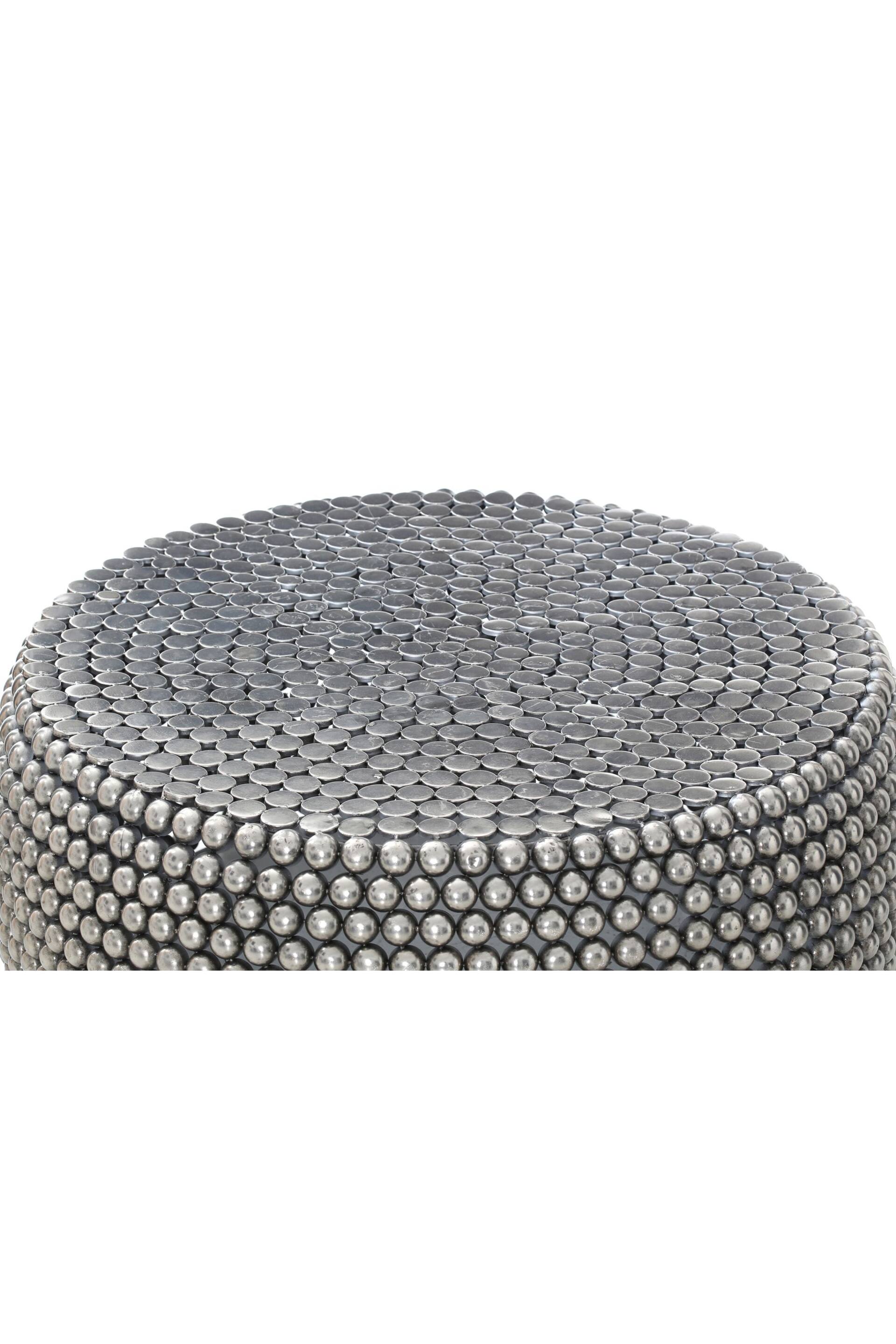 Fifty Five South Silver Templar Beaded Iron Coffee Table - Image 3 of 4